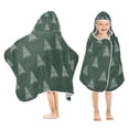 thumbnail image 1 of Yayeee Kids Hooded Towel with Hand Pockets Beach Soft Absorbent Bath Wrap 50 x 23.5 inch, New Year Tree Pattern, 1 of 5