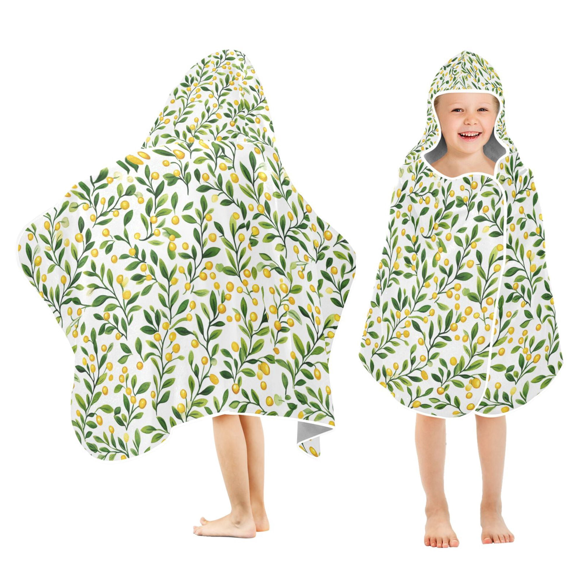 Yayeee Kids Hooded Towel with Hand Pockets Beach Soft Absorbent Bath ...