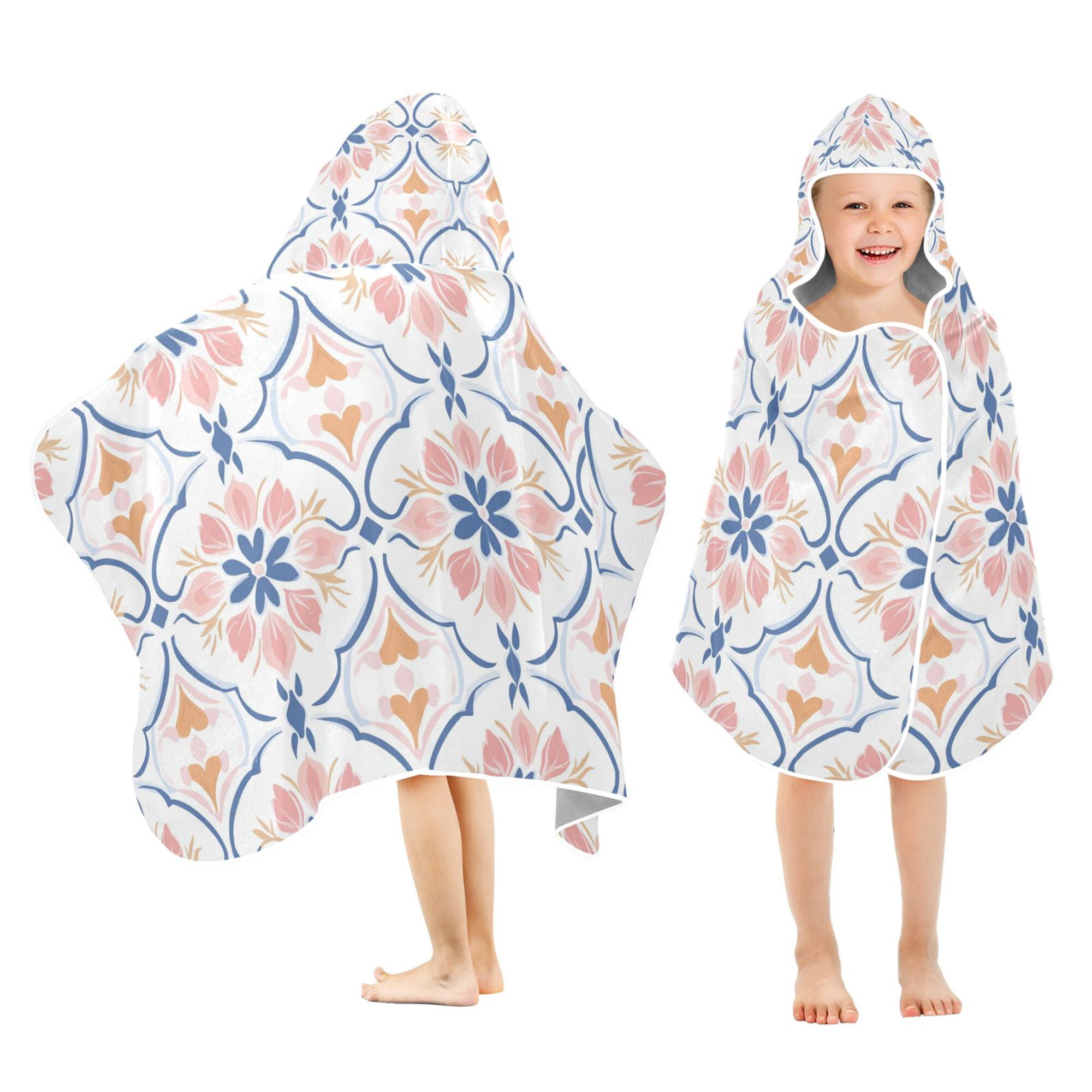 Yayeee Kids Hooded Towel with Hand Pockets Beach Soft Absorbent Bath ...