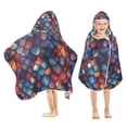 thumbnail image 1 of Yayeee Kids Hooded Towel with Hand Pockets Beach Soft Absorbent Bath Wrap 50 x 23.5 inch, Purple Dragon Scales Pattern, 1 of 5