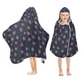 thumbnail image 1 of Yayeee Kids Hooded Towel with Hand Pockets Beach Soft Absorbent Bath Wrap 50 x 23.5 inch, Red Fireworks Pattern, 1 of 5