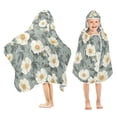 thumbnail image 1 of Yayeee Kids Hooded Towel with Hand Pockets Beach Soft Absorbent Bath Wrap 50 x 23.5 inch, Sage Green Flower Pattern, 1 of 5