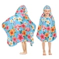 thumbnail image 1 of Yayeee Kids Hooded Towel with Hand Pockets Beach Soft Absorbent Bath Wrap 50 x 23.5 inch, Tropical Flamingo Pattern, 1 of 5