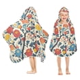 thumbnail image 1 of Yayeee Kids Hooded Towel with Hand Pockets Beach Soft Absorbent Bath Wrap 50 x 23.5 inch, Vibrant Japanese Flowers, 1 of 5