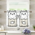thumbnail image 1 of Yayeee Kitchen Curtains Light Filtering 27"x24" Rod Pocket Short Cafe Window Panel, Beige Chubby Cat, 1 of 7