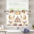 thumbnail image 1 of Yayeee Kitchen Curtains Tier Pair Light Filtering 27"x24" Rod Pocket Short Cafe Window Panel, Beige Watercolor Seashells, 1 of 7