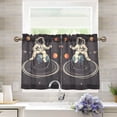 thumbnail image 1 of Yayeee Kitchen Curtains Tier Pair Light Filtering 27"x24" Rod Pocket Short Cafe Window Panel, Black Astronaut Space, 1 of 7