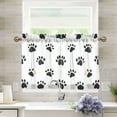 thumbnail image 1 of Yayeee Kitchen Curtains Tier Pair Light Filtering 27"x24" Rod Pocket Short Cafe Window Panel, Black Cartoon Cat Paw, 1 of 7