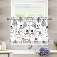 thumbnail image 1 of Yayeee Kitchen Curtains Tier Pair Light Filtering 27"x24" Rod Pocket Short Cafe Window Panel, Black Cartoon Snowmen, 1 of 7