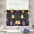 thumbnail image 1 of Yayeee Kitchen Curtains Light Filtering 27"x24" Rod Pocket Short Cafe Window Panel, Black Halloween Ghosts, 1 of 7