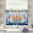 thumbnail image 1 of Yayeee Kitchen Curtains Tier Pair Light Filtering 27"x24" Rod Pocket Short Cafe Window Panel, Blue Goldfish, 1 of 7