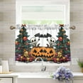 thumbnail image 1 of Yayeee Kitchen Curtains Light Filtering 27"x24" Rod Pocket Short Cafe Window Panel, Cartoon Halloween Trees, 1 of 7
