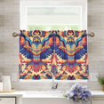 thumbnail image 1 of Yayeee Kitchen Curtains Tier Pair Light Filtering 27"x24" Rod Pocket Short Cafe Window Panel, Colorful Abstract Eagle, 1 of 7