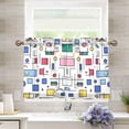 thumbnail image 1 of Yayeee Kitchen Curtains Tier Pair Light Filtering 27"x24" Rod Pocket Short Cafe Window Panel, Colorful Cartoon Graphic, 1 of 7