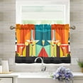 thumbnail image 1 of Yayeee Kitchen Curtains Tier Pair Light Filtering 27"x24" Rod Pocket Short Cafe Window Panel, Colorful Cocktails, 1 of 7