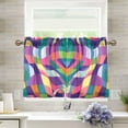 thumbnail image 1 of Yayeee Kitchen Curtains Tier Pair Light Filtering 27"x24" Rod Pocket Short Cafe Window Panel, Colorful Wavy Pattern, 1 of 7