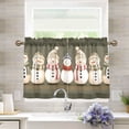 thumbnail image 1 of Yayeee Kitchen Curtains Tier Pair Light Filtering 27"x24" Rod Pocket Short Cafe Window Panel, Cute Snowmen, 1 of 7