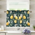 thumbnail image 1 of Yayeee Kitchen Curtains Tier Pair Light Filtering 27"x24" Rod Pocket Short Cafe Window Panel, Floral Lemons, 1 of 7