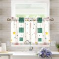 thumbnail image 1 of Yayeee Kitchen Curtains Light Filtering 27"x24" Rod Pocket Short Cafe Window Panel, Green Abstract Pattern, 1 of 7