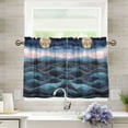 thumbnail image 1 of Yayeee Kitchen Curtains Tier Pair Light Filtering 27"x24" Rod Pocket Short Cafe Window Panel, Ocean Waves, 1 of 7
