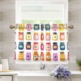 thumbnail image 1 of Yayeee Kitchen Curtains Tier Pair Light Filtering 27"x24" Rod Pocket Short Cafe Window Panel, Orange Jar, 1 of 7