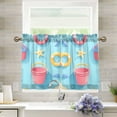 thumbnail image 1 of Yayeee Kitchen Curtains Tier Pair Light Filtering 27"x24" Rod Pocket Short Cafe Window Panel, Pink Beach Toys Pattern, 1 of 7