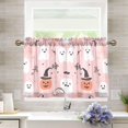 thumbnail image 1 of Yayeee Kitchen Curtains Light Filtering 27"x24" Rod Pocket Short Cafe Window Panel, Pink Halloween Ghosts, 1 of 6