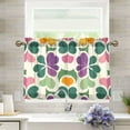 thumbnail image 1 of Yayeee Kitchen Curtains Light Filtering 27"x24" Rod Pocket Short Cafe Window Panel, Purple Clover Pattern, 1 of 7