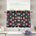 thumbnail image 1 of Yayeee Kitchen Curtains Tier Pair Light Filtering 27"x24" Rod Pocket Short Cafe Window Panel, Red Block Pattern, 1 of 7