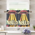thumbnail image 1 of Yayeee Kitchen Curtains Tier Pair Light Filtering 27"x24" Rod Pocket Short Cafe Window Panel, Red UFO, 1 of 7