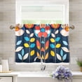 thumbnail image 1 of Yayeee Kitchen Curtains Light Filtering 27"x24" Rod Pocket Short Cafe Window Panel, Simple Floral, 1 of 7
