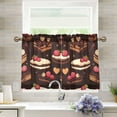 thumbnail image 1 of Yayeee Kitchen Curtains Light Filtering 27"x24" Rod Pocket Short Cafe Window Panel, Sweet Cakes, 1 of 7