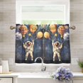 thumbnail image 1 of Yayeee Kitchen Curtains Tier Pair Light Filtering 27"x24" Rod Pocket Short Cafe Window Panel, Watercolor Astronaut, 1 of 7