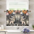 thumbnail image 1 of Yayeee Kitchen Curtains Tier Pair Light Filtering 27"x24" Rod Pocket Short Cafe Window Panel, Watercolor Space, 1 of 7