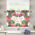 thumbnail image 1 of Yayeee Kitchen Curtains Tier Pair Light Filtering 27"x24" Rod Pocket Short Cafe Window Panel, White Flowers, 1 of 7