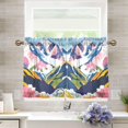 thumbnail image 1 of Yayeee Kitchen Curtains Tier Pair Light Filtering 27"x36" Rod Pocket Short Cafe Window Panel, Abstract Mountain, 1 of 7