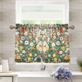 thumbnail image 1 of Yayeee Kitchen Curtains Tier Pair Light Filtering 27"x36" Rod Pocket Short Cafe Window Panel, Beige Floral Garden, 1 of 7