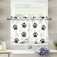 thumbnail image 1 of Yayeee Kitchen Curtains Tier Pair Light Filtering 27"x36" Rod Pocket Short Cafe Window Panel, Black Cat Paw, 1 of 7