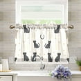 thumbnail image 1 of Yayeee Kitchen Curtains Tier Pair Light Filtering 27"x36" Rod Pocket Short Cafe Window Panel, Black Cute Cats, 1 of 7