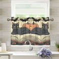 thumbnail image 1 of Yayeee Kitchen Curtains Light Filtering 27"x36" Rod Pocket Short Cafe Window Panel, Black Halloween Cat, 1 of 7