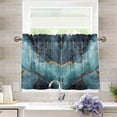 thumbnail image 1 of Yayeee Kitchen Curtains Tier Pair Light Filtering 27"x36" Rod Pocket Short Cafe Window Panel, Black Marble, 1 of 7