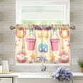 thumbnail image 1 of Yayeee Kitchen Curtains Tier Pair Light Filtering 27"x36" Rod Pocket Short Cafe Window Panel, Blue Beach Toys Pattern, 1 of 7