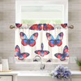 thumbnail image 1 of Yayeee Kitchen Curtains Light Filtering 27"x36" Rod Pocket Short Cafe Window Panel, Blue Butterflies, 1 of 7
