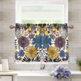 thumbnail image 1 of Yayeee Kitchen Curtains Tier Pair Light Filtering 27"x36" Rod Pocket Short Cafe Window Panel, Blue Flowers, 1 of 7