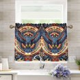 thumbnail image 1 of Yayeee Kitchen Curtains Tier Pair Light Filtering 27"x36" Rod Pocket Short Cafe Window Panel, Blue Geometric Eagle, 1 of 7