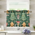 thumbnail image 1 of Yayeee Kitchen Curtains Tier Pair Light Filtering 27"x36" Rod Pocket Short Cafe Window Panel, Brown Christmas Gingerbread, 1 of 7
