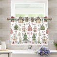thumbnail image 1 of Yayeee Kitchen Curtains Tier Pair Light Filtering 27"x36" Rod Pocket Short Cafe Window Panel, Brown Christmas House, 1 of 7