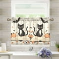 thumbnail image 1 of Yayeee Kitchen Curtains Tier Pair Light Filtering 27"x36" Rod Pocket Short Cafe Window Panel, Cartoon Halloween Cat, 1 of 7
