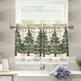 thumbnail image 1 of Yayeee Kitchen Curtains Tier Pair Light Filtering 27"x36" Rod Pocket Short Cafe Window Panel, Christmas Stars, 1 of 7