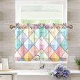 thumbnail image 1 of Yayeee Kitchen Curtains Tier Pair Light Filtering 27"x36" Rod Pocket Short Cafe Window Panel, Colorful Geometric, 1 of 7